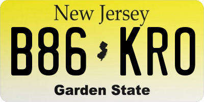 NJ license plate B86KRO