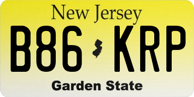NJ license plate B86KRP