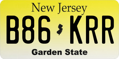 NJ license plate B86KRR