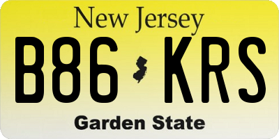NJ license plate B86KRS