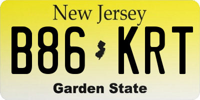 NJ license plate B86KRT