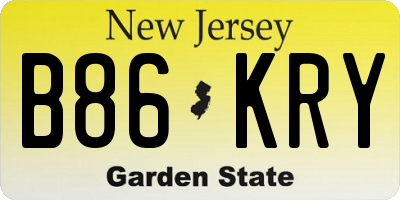 NJ license plate B86KRY