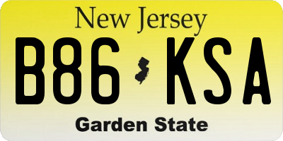 NJ license plate B86KSA
