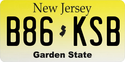 NJ license plate B86KSB