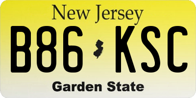 NJ license plate B86KSC