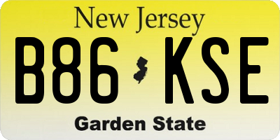 NJ license plate B86KSE
