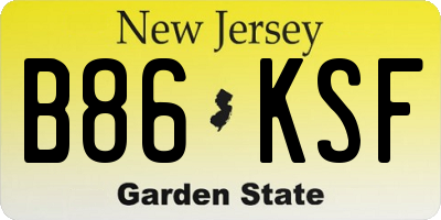 NJ license plate B86KSF