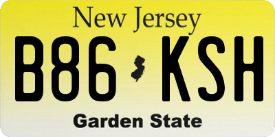 NJ license plate B86KSH