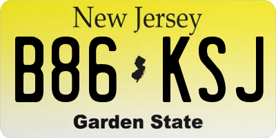 NJ license plate B86KSJ