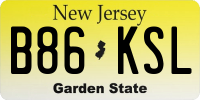 NJ license plate B86KSL