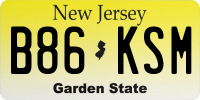 NJ license plate B86KSM
