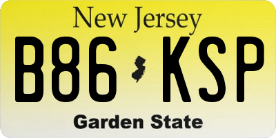 NJ license plate B86KSP