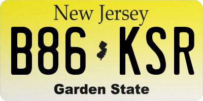 NJ license plate B86KSR