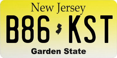 NJ license plate B86KST
