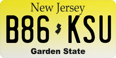 NJ license plate B86KSU