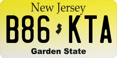 NJ license plate B86KTA