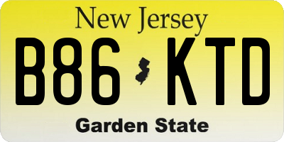 NJ license plate B86KTD