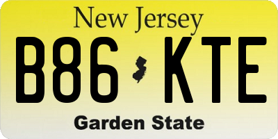 NJ license plate B86KTE