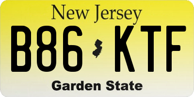NJ license plate B86KTF