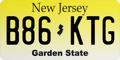 NJ license plate B86KTG