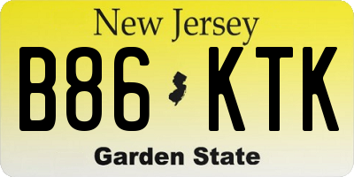 NJ license plate B86KTK