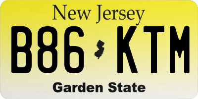 NJ license plate B86KTM