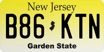 NJ license plate B86KTN