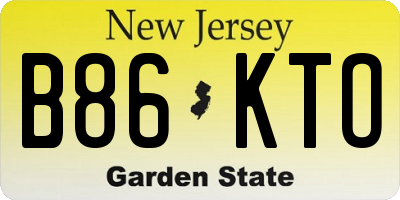NJ license plate B86KTO