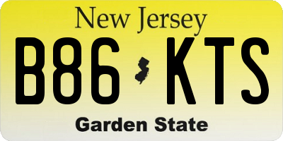 NJ license plate B86KTS
