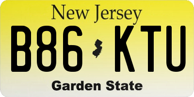 NJ license plate B86KTU