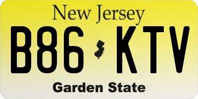 NJ license plate B86KTV