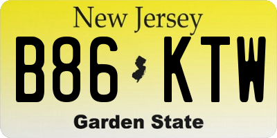 NJ license plate B86KTW