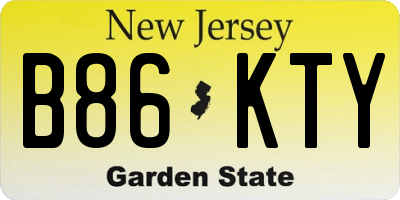 NJ license plate B86KTY