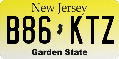 NJ license plate B86KTZ