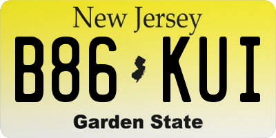 NJ license plate B86KUI
