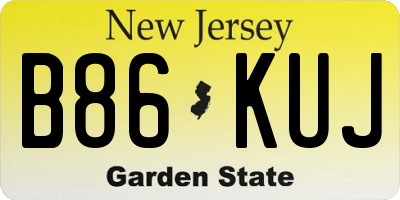 NJ license plate B86KUJ