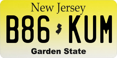 NJ license plate B86KUM