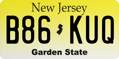 NJ license plate B86KUQ