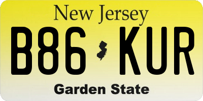 NJ license plate B86KUR