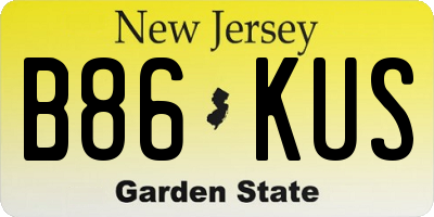 NJ license plate B86KUS