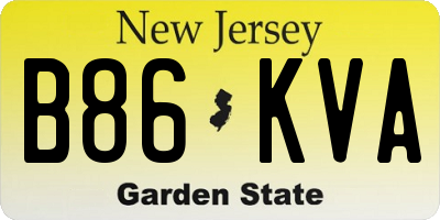 NJ license plate B86KVA