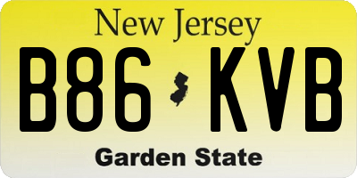 NJ license plate B86KVB