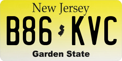 NJ license plate B86KVC