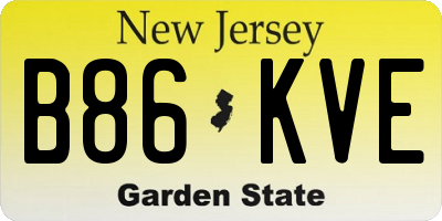 NJ license plate B86KVE