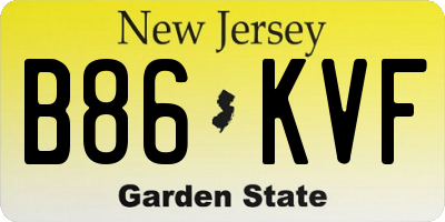 NJ license plate B86KVF
