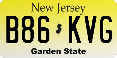 NJ license plate B86KVG