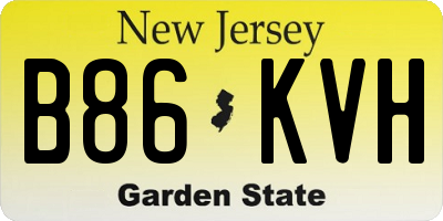 NJ license plate B86KVH