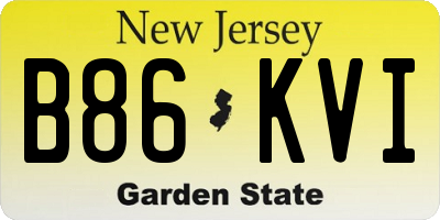 NJ license plate B86KVI