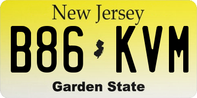 NJ license plate B86KVM