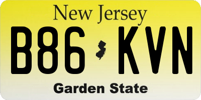 NJ license plate B86KVN